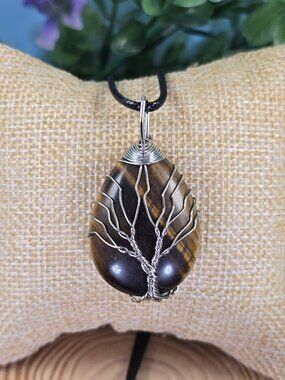 Tiger's Eye Tree of Life Necklace #70